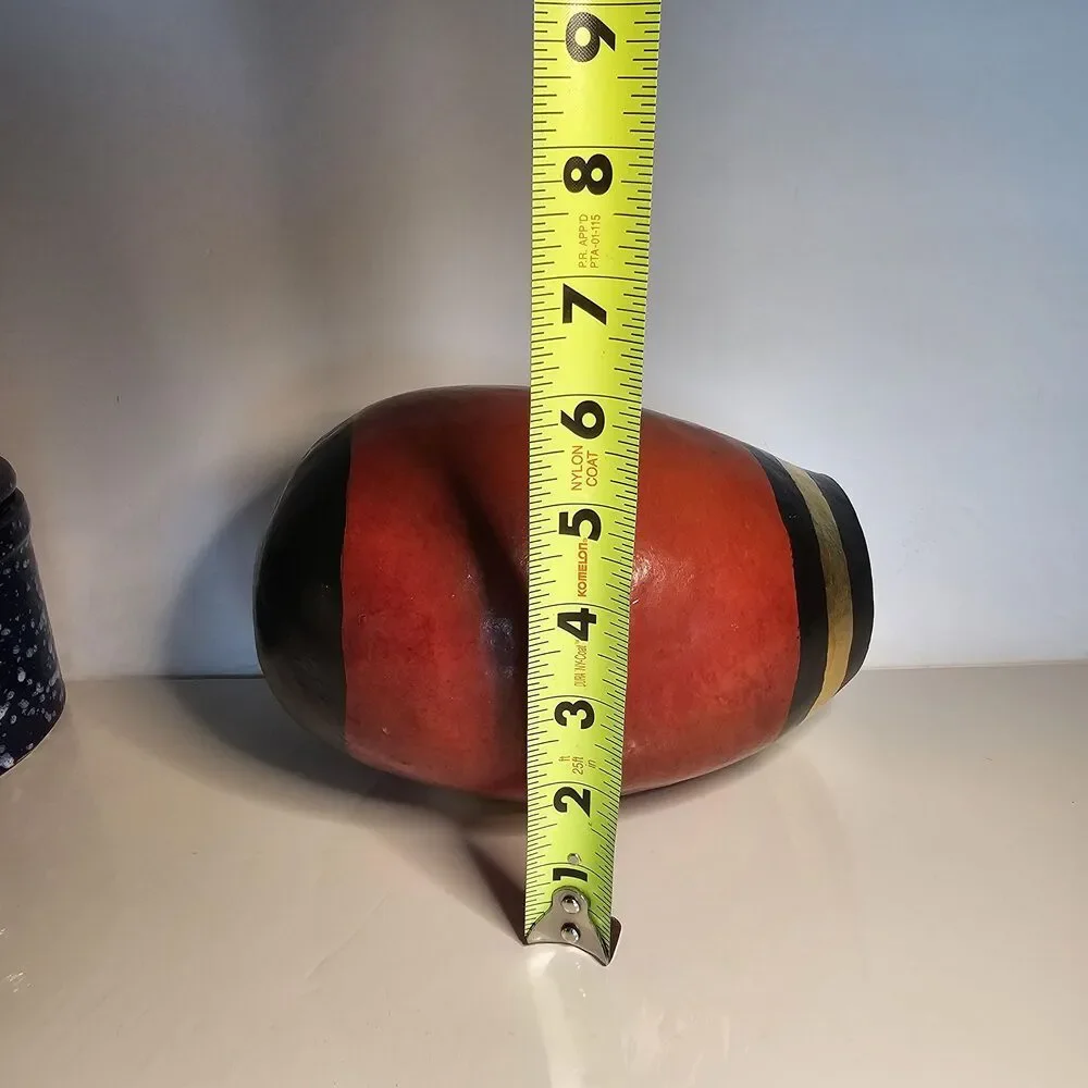 Vtg Folk Art Handpainted Gourd Turtle Design, signed by Linda Ougland